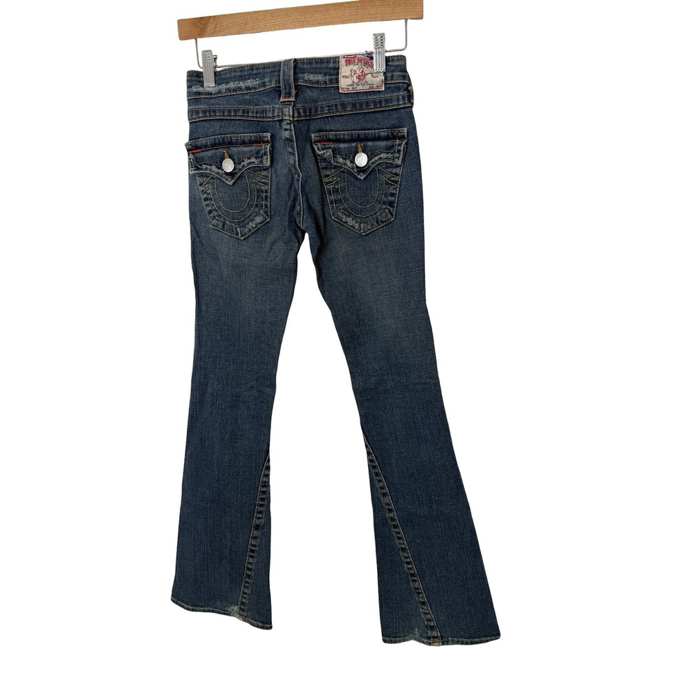 True Religion Women's Joey Flare Jeans Blue Denim Made in USA Sz 24